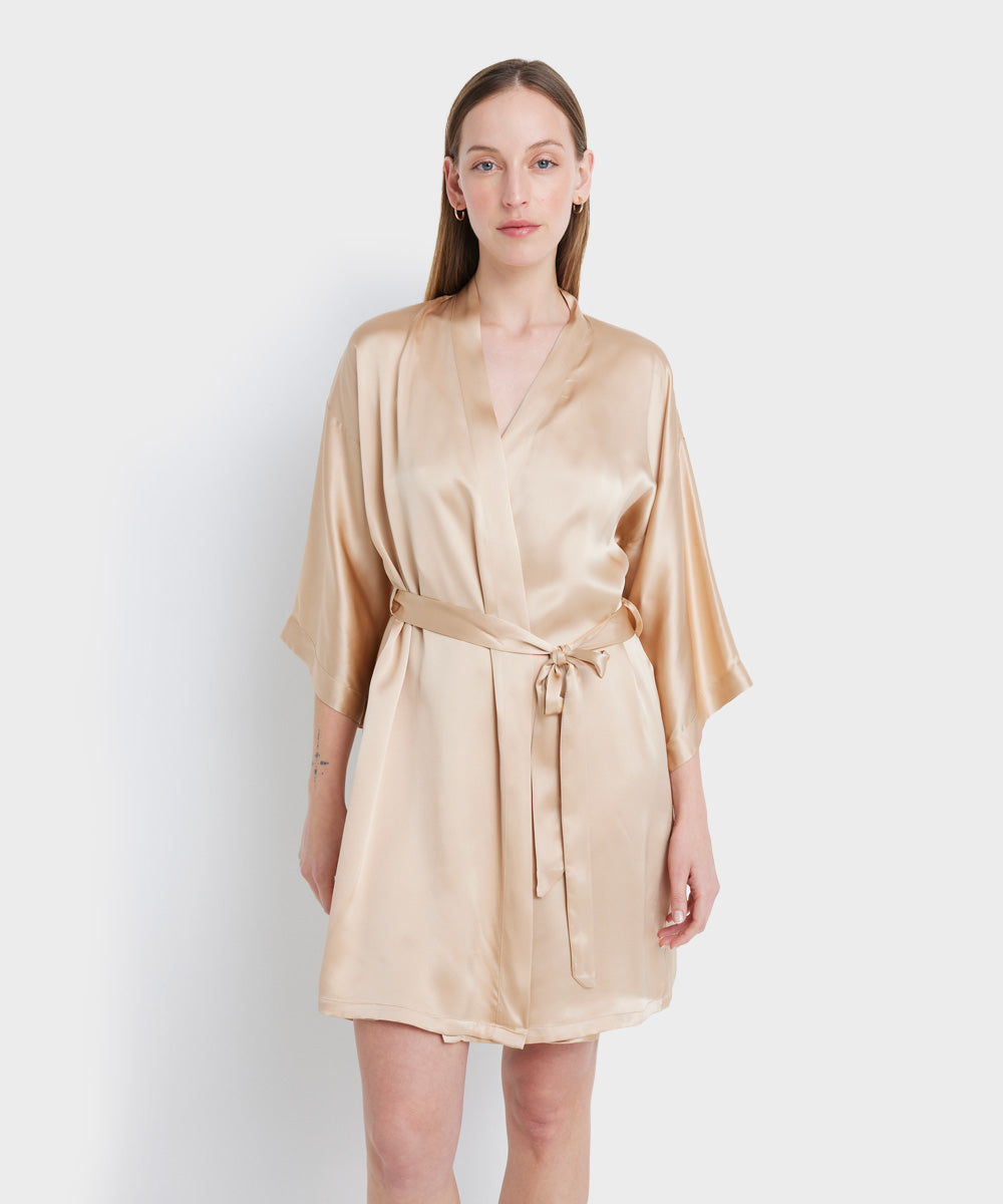 Pijama Batas De Raso Bata De Pijama 100% De Seda