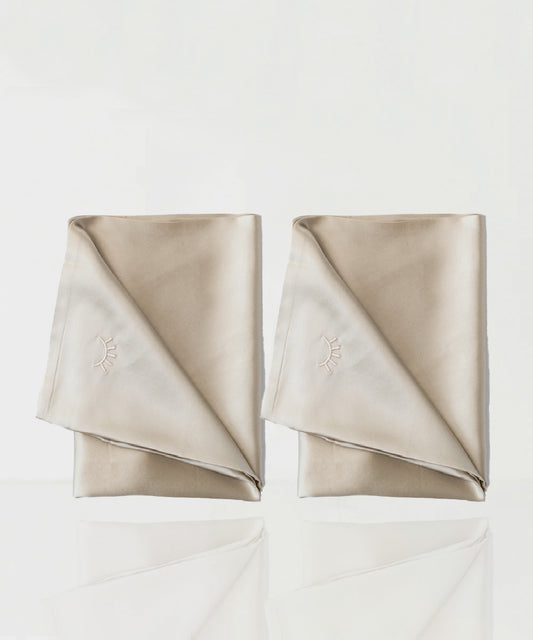 Duo Fundas de Seda Queen Caramelo