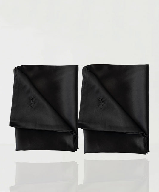 Duo Fundas de Seda Queen Negras