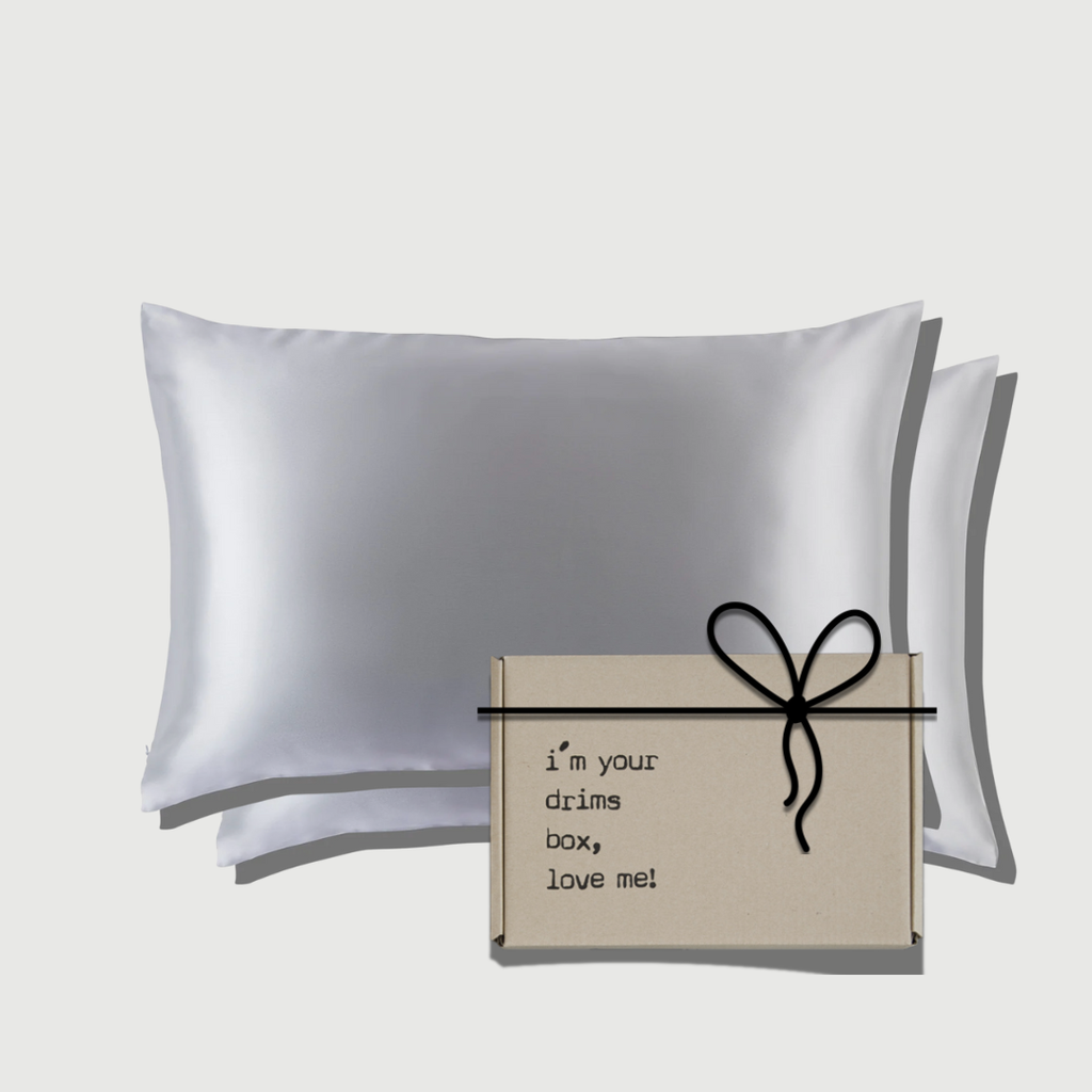 Duo Fundas de Seda King Gris Perla