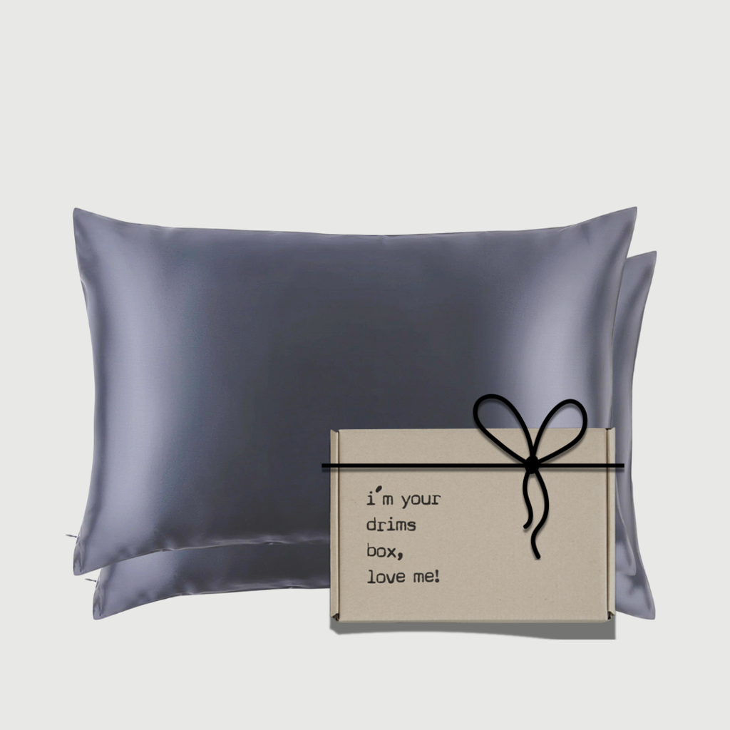 Duo Fundas de Seda Queen Gris Marengo