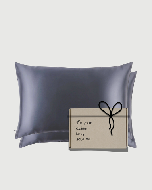 Duo Fundas de Seda Queen Gris Marengo