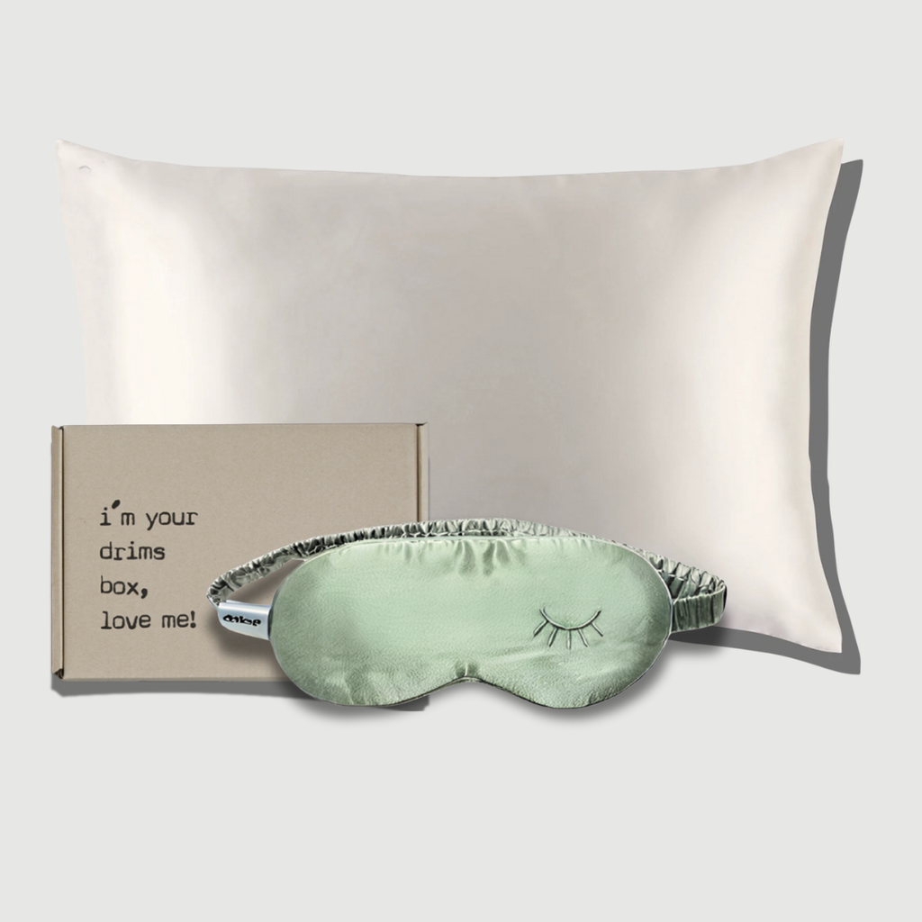 Drims Beauty Pack Funda Seda Queen (50x70) + Antifaz Grado 6A Queen | Antifrizz y Antiarrugas