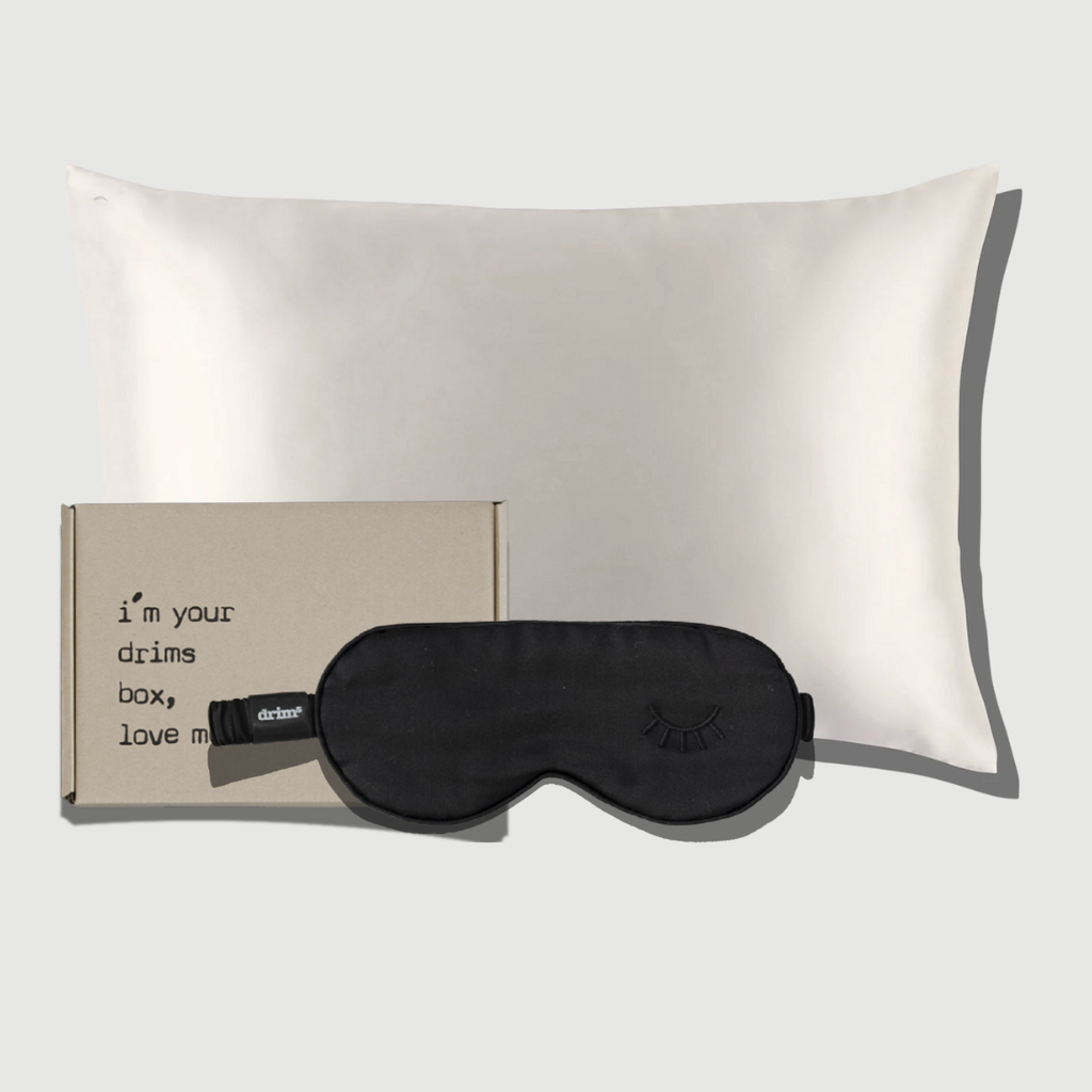 Drims Beauty Pack Funda Seda Queen (50x70) + Antifaz Grado 6A Queen | Antifrizz y Antiarrugas