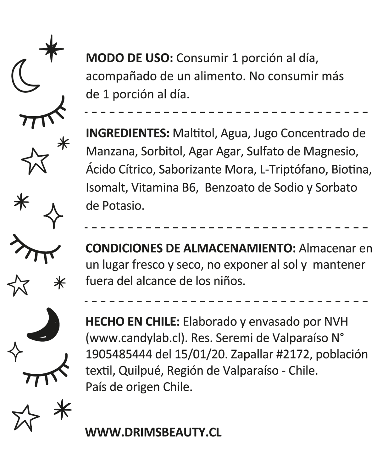 Vitaminas Inductor del sueño + Biotina en Gummies