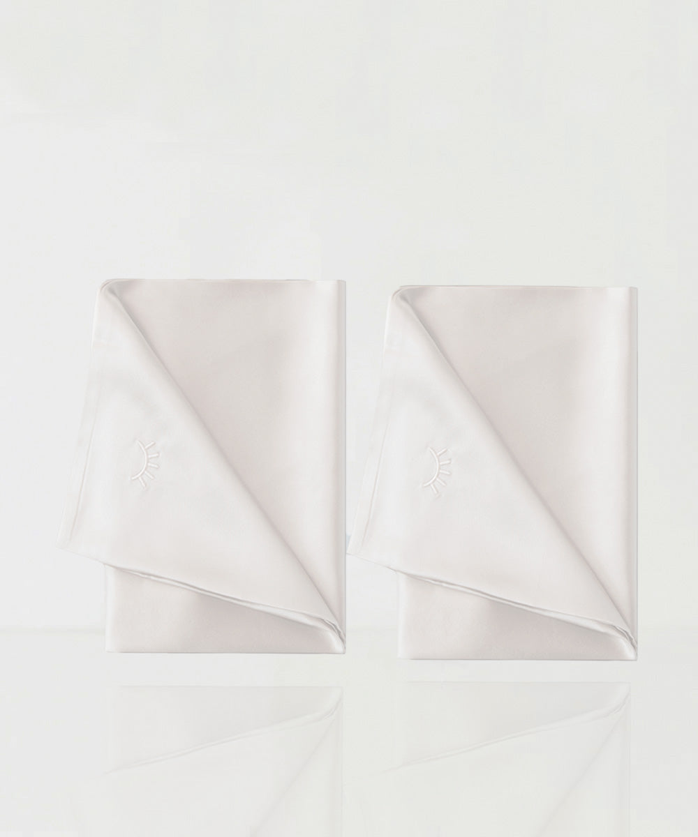 Duo Fundas de Seda Queen Blancas