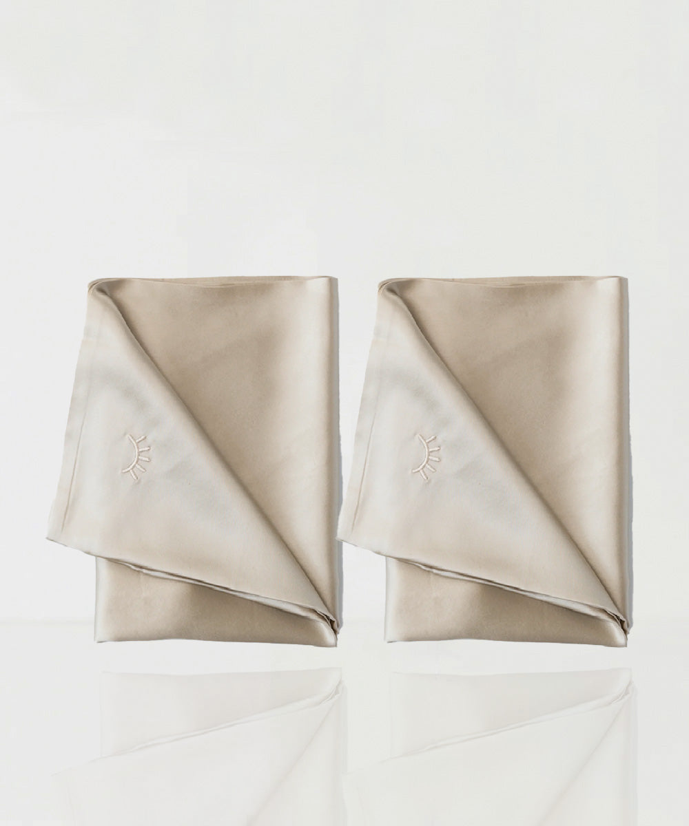 Duo Fundas de Seda King Caramelo