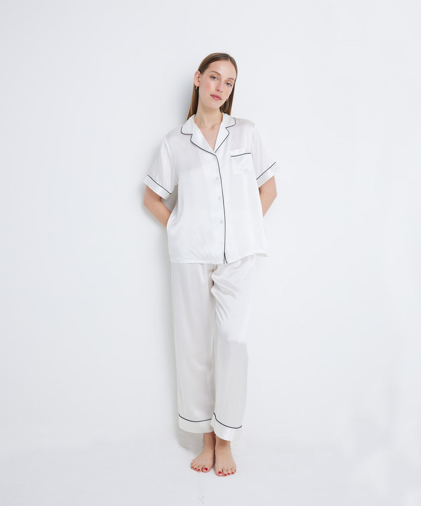 Blusa y Pantalón de Pijama 100% de Seda