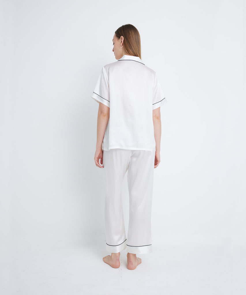 Blusa y Pantalón de Pijama 100% de Seda