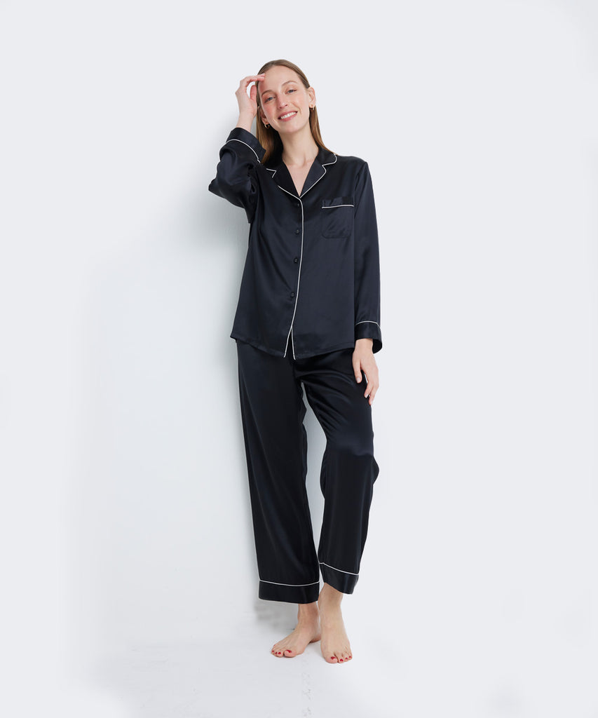 Blusa y Pantalón de Pijama 100% de Seda