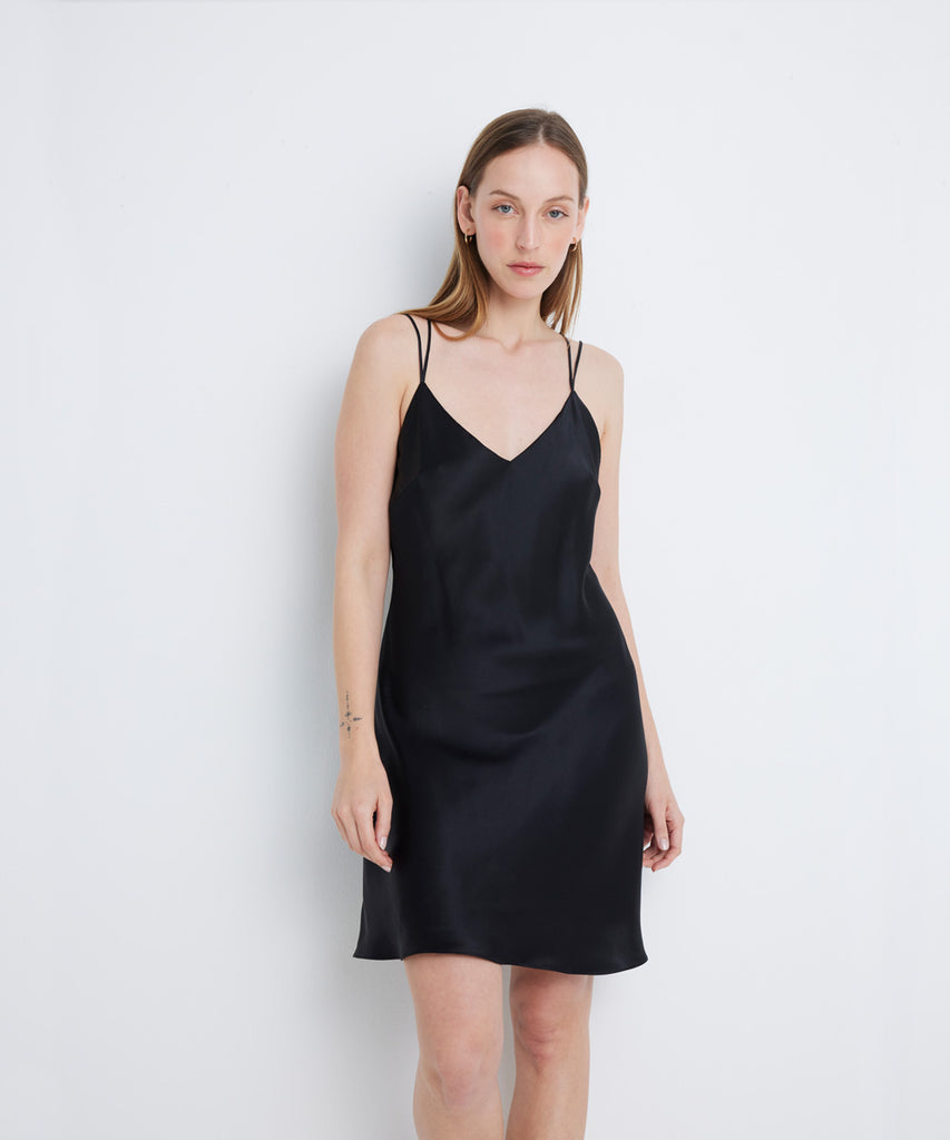 Vestido tiritas de Pijama 100% de Seda