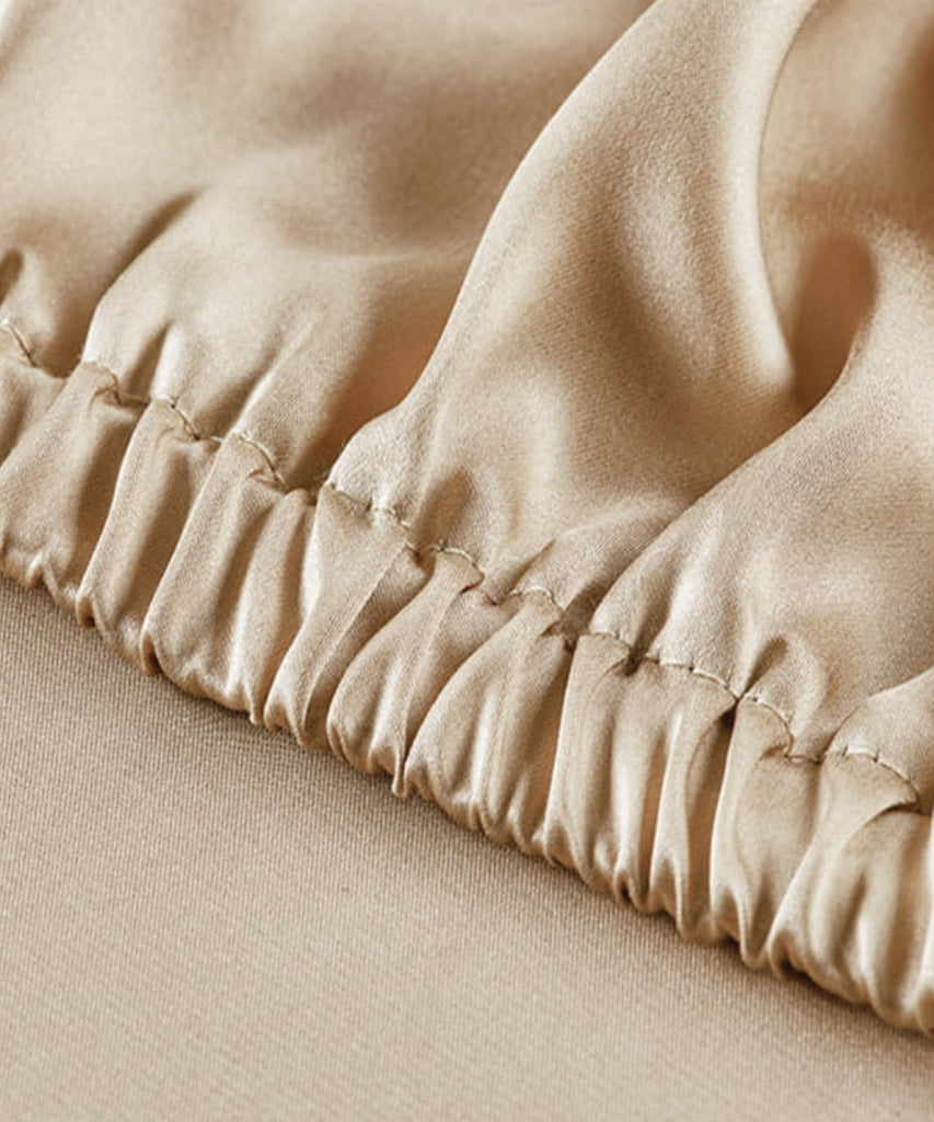 Sábana Bajera Blanca 100% Seda Queen