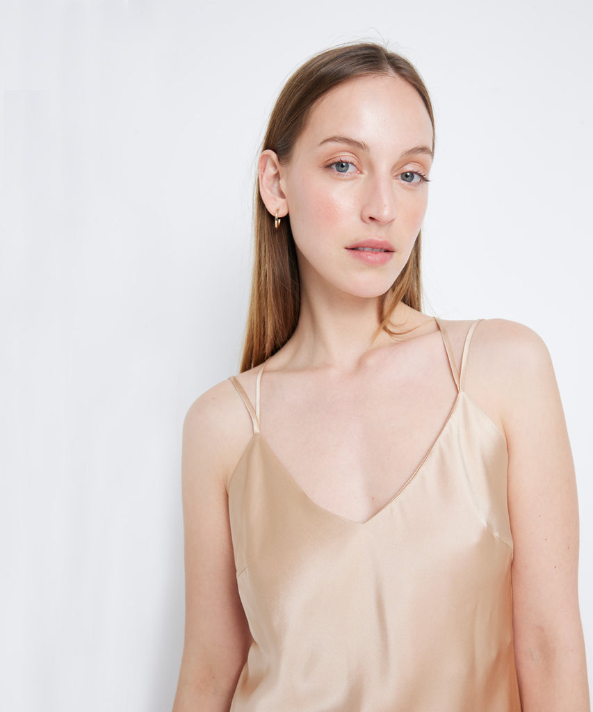 Vestido tiritas de Pijama 100% de Seda