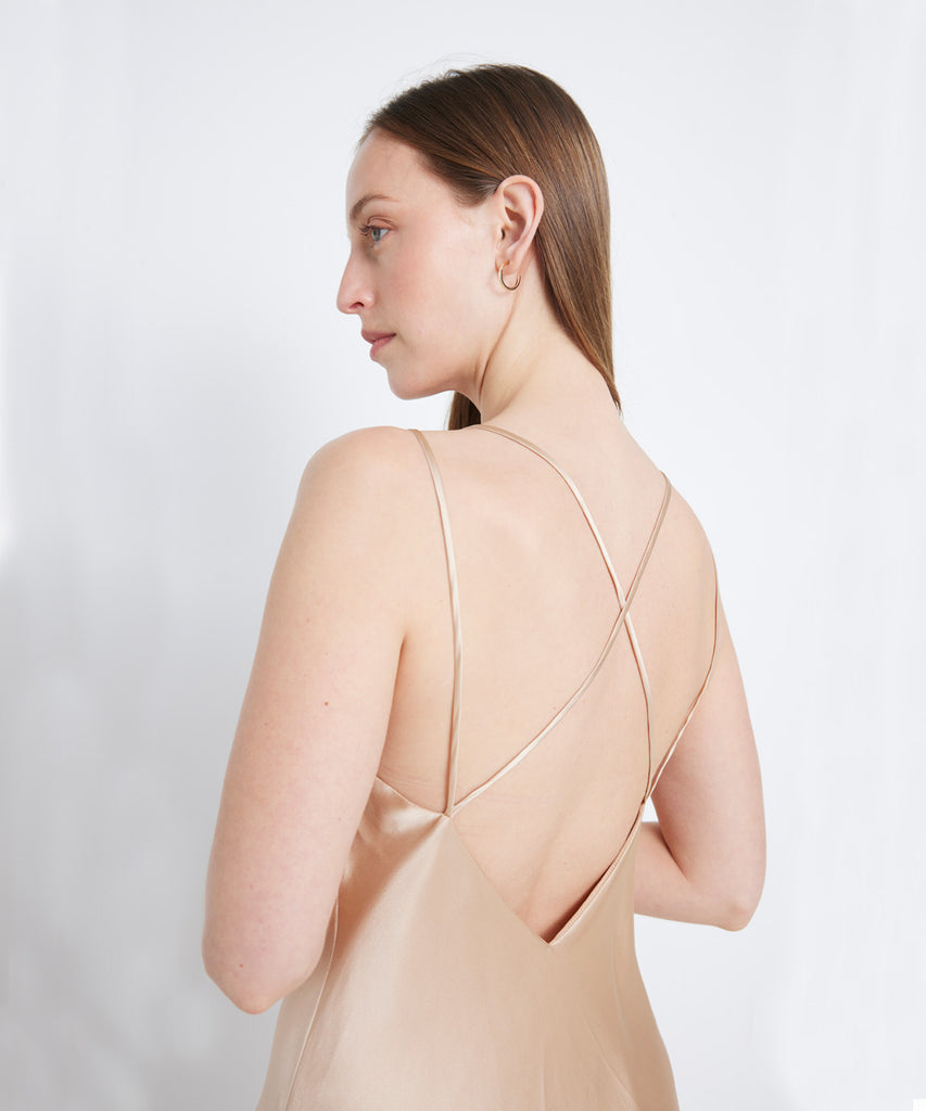 Vestido tiritas de Pijama 100% de Seda